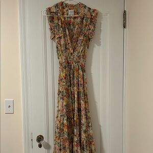 Misa Los Angeles Floral Maxi Dress with Ruffles
